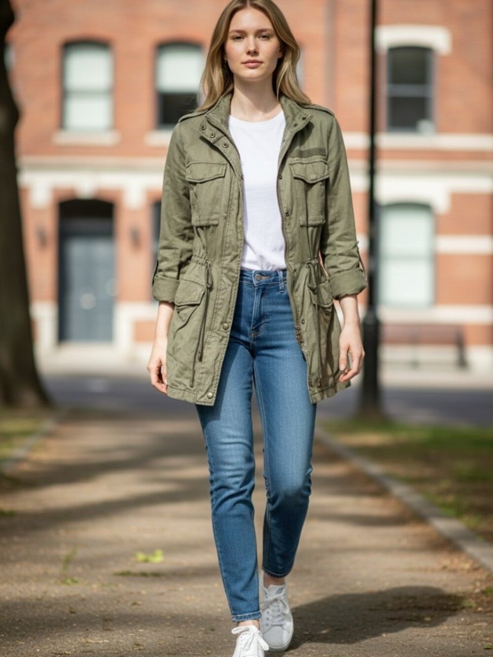 Buffalo David Bitton Olive Green Military Utility Field Jacket - Women's Medium